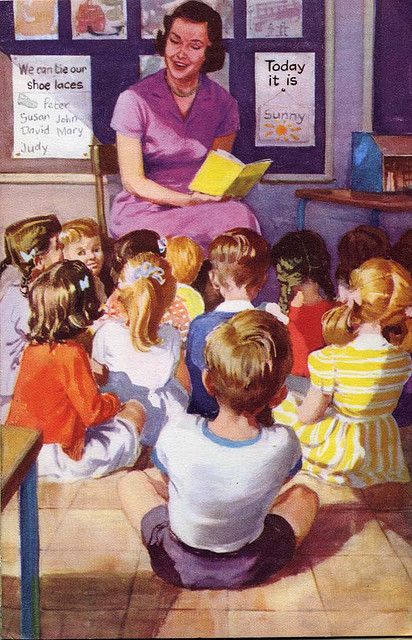 Vintage Ladybird Books 'Going to School' by LarkingAbout, via Flickr Reading To Children, Norman Rockwell Art, Ladybird Books, Class Room, Vintage School, Foto Vintage, Illustration Vintage, Art Et Illustration, Norman Rockwell