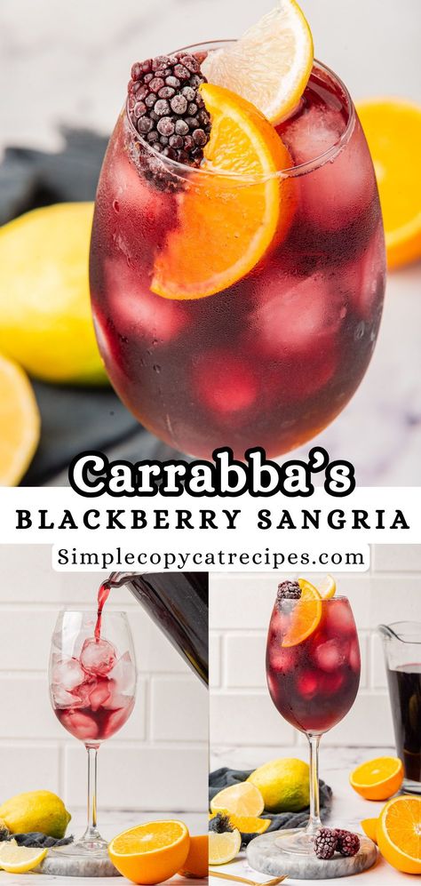 This Blackberry Sangria Carrabba's recipe is the perfect summer drink! Made with red wine, blackberry flavor, and citrus fruits, this refreshing drink is the best way to relax on warm summer afternoons. Blackberry Wine Sangria, Blackberry Sangria Carrabbas Recipe, Simple Red Sangria Recipes, Carrabas Blackberry Sangria, Cheap Sangria Recipes, Sweet Red Sangria Recipes, Large Batch Sangria Recipe, Outback Sangria Recipe, Fruity Sangria Recipes