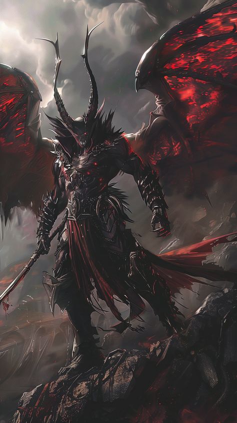 Follow for more!! Vampire God Art, Diety Character Art, Demon King Art, Dark Fantasy Monster, Beast Of Darkness, Demon Concept Art, Eerie Landscape, Shadow Demon, Dragon Transformation