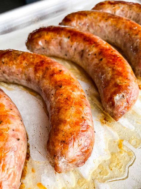 Oven Cooked Sausage, Oven Sausage Links, Sausage Oven Recipes, Bake Sausage Links In Oven, Best Way To Cook Sausage Links, Italian Sausage Baked In Oven, Sausage In Oven Bake, Cooking Sausage Links In Oven, How To Bake Sausages In Oven