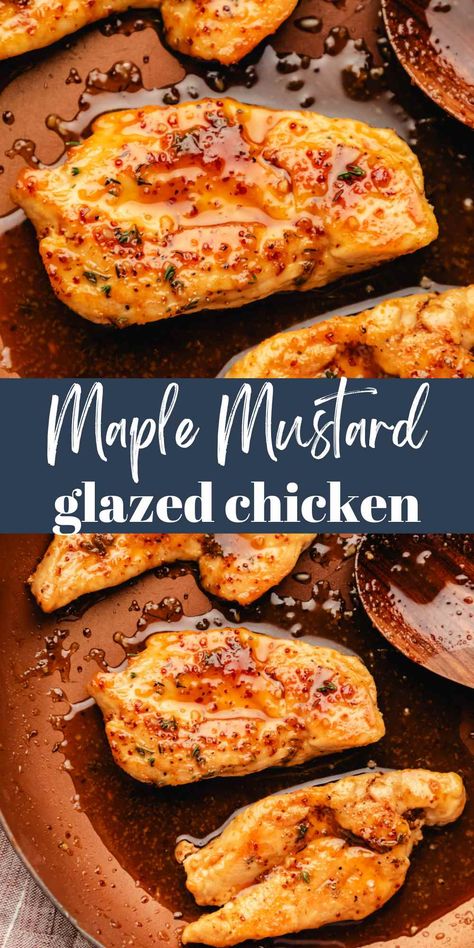 Maple Mustard Glazed Chicken - I Heart Eating Chicken Autumn Recipes, Maple Chicken Sausage Recipes, Ground Mustard Chicken, Maple Glazed Chicken Breast, Easy Chicken Dinner Recipe, Maple Grilled Chicken, Chicken Breast Fall Recipes, Fall Baked Chicken Recipes, Fall Dinners With Chicken