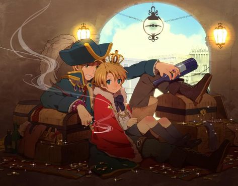 Hetalia Pirate England and Little America Aph America, Hetalia England, Hetalia America, Hetalia Characters, Hetalia Ships, Tokyo Ghoul Kaneki, Colonial America, Axis Powers, An Anime