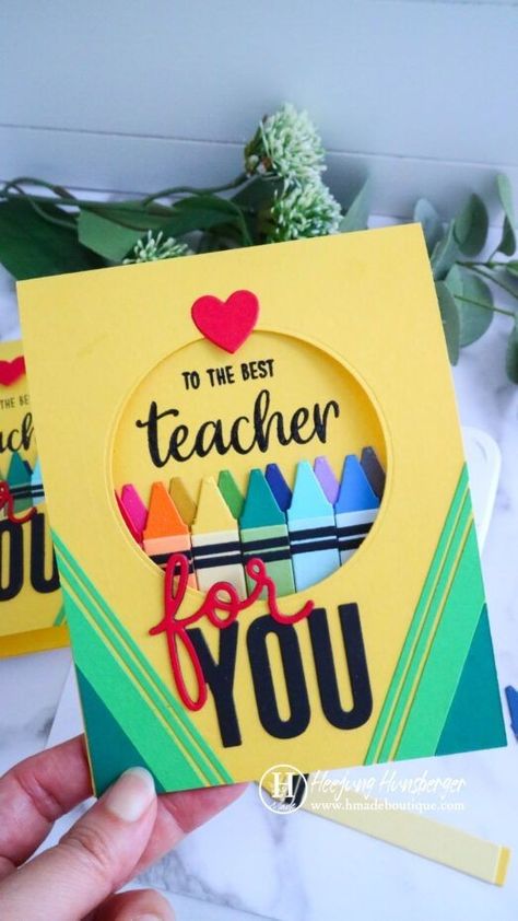 To The Best Teacher Card, Teacher Appreciation Cards Cricut, Teachers Day Card Unique Ideas, Appreciation Card For Teacher, How To Make A Card For Teacher, Cards For Art Teacher, Cute Birthday Cards For Teachers, Diy For Teachers Gifts, Birthday Card For Class Teacher