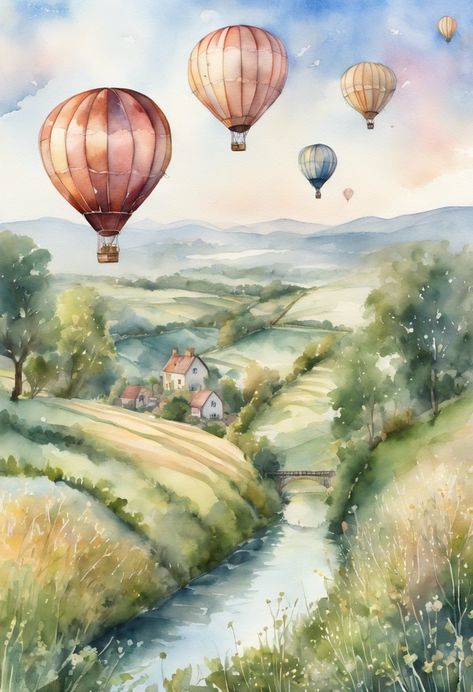 Hot air balloons Check more: https://paintlyx.com/hot-air-balloons/ Paintings Of Hot Air Balloons, Draw Hot Air Balloon, Hot Air Balloon Painting, Hot Air Balloon Watercolor, Hot Air Balloon Illustration, Hot Air Balloon Drawing, Hot Air Balloon Art, Hot Balloon, Hot Air Balloons Art