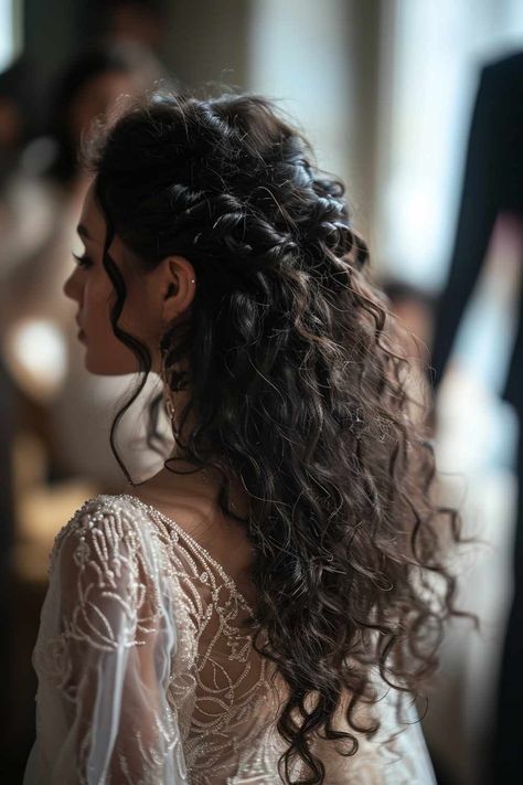 Marriage ceremony Hairstyles: Half-up, half-down Check more at https://howcandothis.com/hairstyleideas/marriage-ceremony-hairstyles-half-up-half-down/ Beautiful Medium Length Hair, Wedding Hair Crystals, Vintage Style Wedding Hair, Natural Curly Hair Wedding Styles Brides, Bride Hairstyles Curly Hair Half Up Half Down, Curly Half Updos For Long Hair, Waterfall Braid Wedding Hair Half Up, Natural Wedding Hairstyles For Long Hair, Messy Curly Half Up Half Down