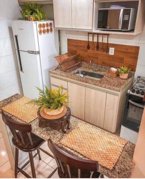 Tiny Kitchen Design, Серая Кухня, Best Hacks, Casa Country, Small Kitchen Decor, Casa Vintage, Mini Kitchen, House Design Kitchen, Studio Apartment Decorating