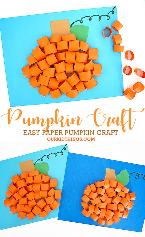 Pumpkin Craft Kindergarten, Autumn Homeschool, Pumpkins Kindergarten, Paper Pumpkin Craft, Pumpkin Craft, Apple Craft, Fun Fall Crafts, October 3rd, Fall Stuff