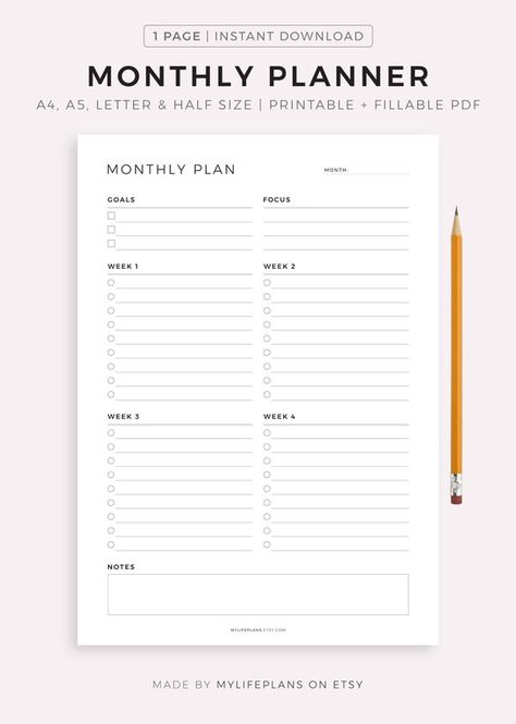 Monthly To Do List, Goals Monthly, Month At A Glance, Monthly Printable, Monthly Planner Template, Printable Daily Planner, Workout Beginner, Monthly Planner Printable, Finance Tracker