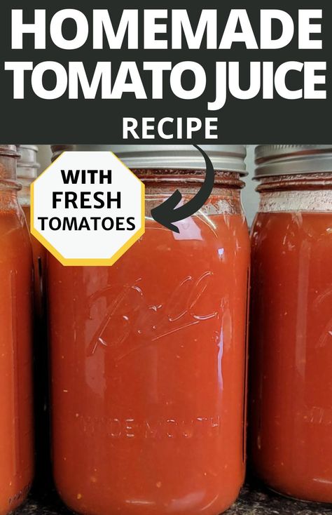 quart jar of canned tomato juice Fresh Tomato Juice Recipe, Canning Tomato Juice, Homemade Tomato Juice, Tomato Juice Recipes, Using Fresh Tomatoes, Canned Tomato Juice, Vegetable Juice Recipes, Canning Tomatoes Recipes, Fresh Tomato Soup