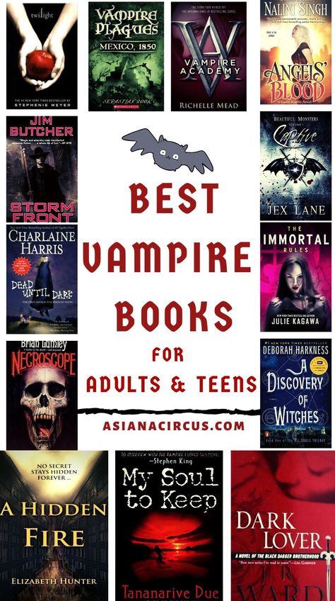 Best Vampire Books from around the world that both YA & Adult readers will love Best Book Series About Vampires You'll Love Reading Deep Into The Night. Read the best vampire romance books, dark vampire books, fantasy YA vampire novels. #Vampires #VampireBooks #BookLists #Vampies Good Vampire Books, Books Vampire, Good Vampire, Vampire Novels, Bookish Lifestyle, Vampire Books Series, Best Book Series, Vampire Romance Novels, Vampire Romance Books