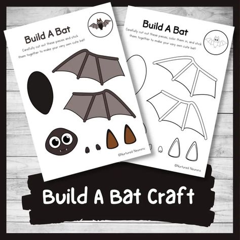 A Super Build A Shark Craft (Preschool Printable) - Nurtured Neurons Shark Crafts Preschool, Bat Template, Shark Craft, Bat Craft, Sea Activities, October Crafts, Halloween Activity, Horse Crafts, Halloween Printable