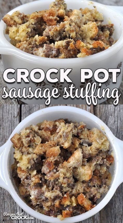 Stuffing Seasoning, Sausage Stuffing Thanksgiving, Crock Pot Stuffing, Stuffing Recipes Crockpot, Crock Pot Sausage, Crockpot Stuffing, Stuffing Thanksgiving, Sausage Stuffing Recipe, Sausage Crockpot