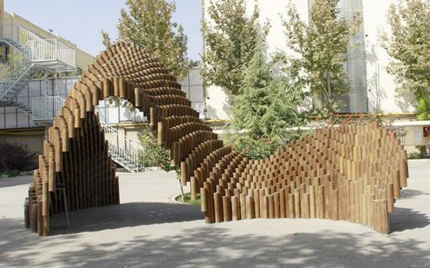 PIPE pavilion is made from over one thousand recycled cardboard tubes | Inhabitat - Green Design, Innovation, Architecture, Green Building Pvc Canopy, Wooden Canopy, Modern Architecture Interior, Pavilion Architecture, Kids Canopy, Canopy Bedroom, University Architecture, Backyard Canopy, Wedding Canopy