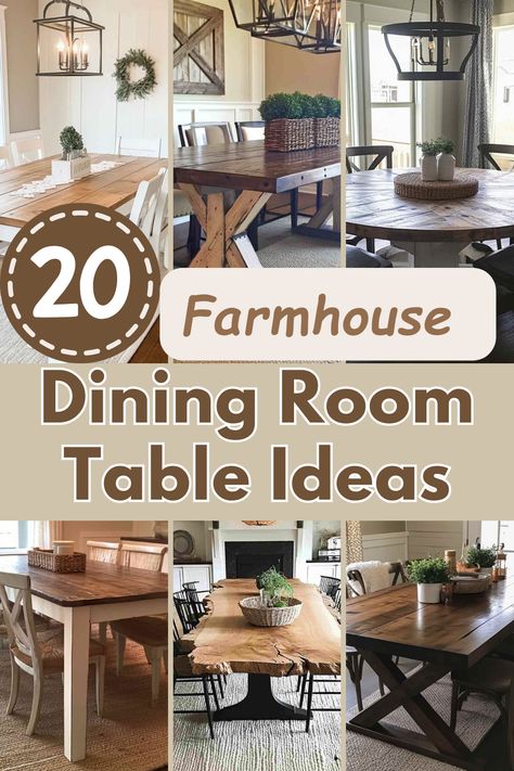 Elevate your dining room with these stunning farmhouse dining room table ideas, perfect for creating a cozy and elegant atmosphere. #Farmhouse #DiningRoomDecor #RusticFurniture #HomeInspiration #FarmhouseTables Mobile Home Dining Room Ideas, Farmhouse Dining Room Inspiration, Farmhouse Dining Table Centerpiece Ideas, Country Farmhouse Decor Dining Room, Dining Table Decor Everyday Simple, Rustic Dining Room Table Centerpiece, Chairs With Farmhouse Table, Dining Room Chairs Farmhouse, Rustic Dining Room Table Decor