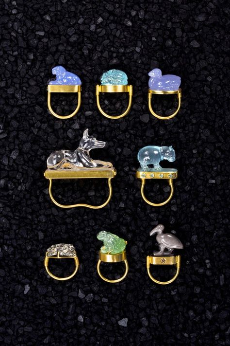 Egyptian Inspired Jewelry, Sapphire Cocktail Ring, Egyptian God, Egyptian Jewelry, Animal Rings, Diamond Cocktail Rings, Ancient Jewelry, Jewelry Inspo, Animal Jewelry