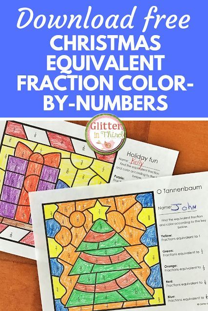 Download a FREE equivalent fractions color-by-number activity for Christmas! #GlitterinThird #TpT #Christmas #primaryteachingideas Activity For Christmas, Number Activity, Teaching Fractions, Fraction Activities, Quiet Time Activities, Equivalent Fractions, Holiday Lessons, Primary Teaching, Christmas Math