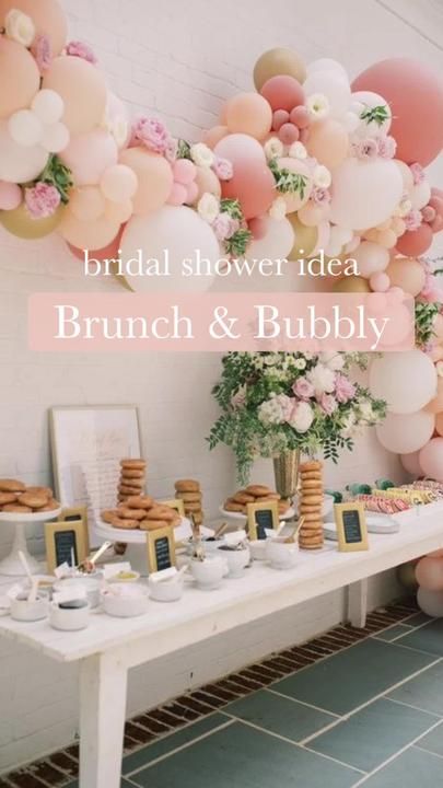 Showers Ideas, Brunch And Bubbly, Bridal Shower Inspo, Brunch Bubbly, Spring Bridal Shower, Spring Brunch, Bridal Shower Inspiration, Bridal Bachelorette Party, Perfect Brunch