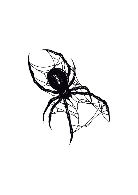 Red Spider Tattoo Design, Collarbone Spider Tattoo, Goth Spider Tattoo, Bug Flash Sheet, Spider Wrist Tattoo, Spider Tattoo With Web, Spider Graphic Design, Spider Shoulder Tattoo, Little Spider Tattoo