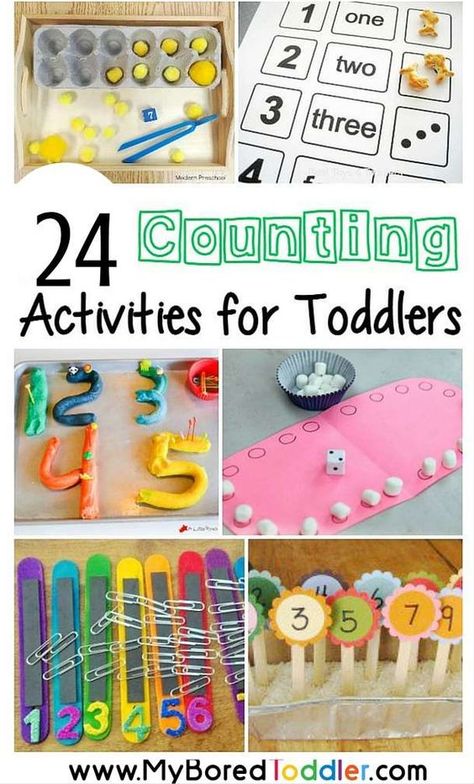 counting activities for toddlers. Number and counting ideas and activities. Great toddler learning ideas from My Bored Toddler Counting Activities For Toddlers, Toddler Counting, Counting For Toddlers, Math Activities For Toddlers, Toddler Math, Teaching Toddlers, Number Activities, Counting Activities, Aktivitas Montessori