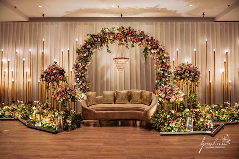 We loved every detail of this this simple yet classy timeless design. ✨ Very happy to be a part of one of the first weddings in this absolutely gorgeous new venue in chennai! @illam.hospitality.official ✨ DM @greenhouseweddingdecor to get started on your dream wedding decor! 💌 Engagement Outdoor Stage Decoration, Wedding Stage Decorations Elegant Classy, Stage Decorations Wedding Receptions, Wedding Stage Design Simple, Simple Engagement Decorations, Reception Stage Decoration Backdrops, Evening Wedding Decor, Simple Wedding Stage, Register Decoration