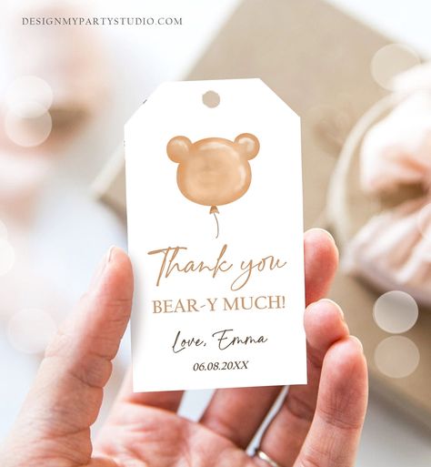 Thank You Beary Much For Coming, We Are Beary Excited To Meet You, Thank You Beary Much Printable, Teddy Bear Baby Shower Theme Boy Decoration, Thank You Beary Much, Bear Invitation Template, Teddy Bear Birthday Theme, Bolo Da Hello Kitty, Baby Shower Oso