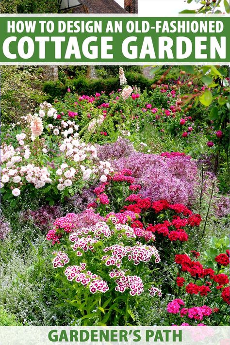 Cottage Garden Plan, French Cottage Garden, Cottage Garden Borders, Flower Bed Designs, Cottage Garden Plants, Cottage Garden Design, Garden Design Layout, Flower Garden Design, English Cottage Garden