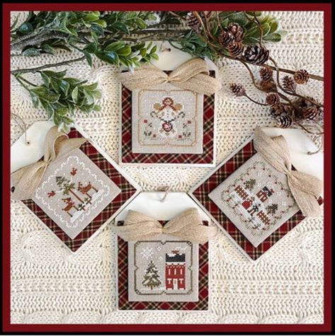 LITTLE HOUSE NEEDLEWORKS Winter Petites Counted Cross - Etsy Christmas Counted Cross Stitch, Little House Needleworks, Mill Hill Beads, Cross Stitch Christmas, Cross Stitch Christmas Ornaments, Stitch Christmas, Brick And Mortar, Christmas Cross, Tree Farms