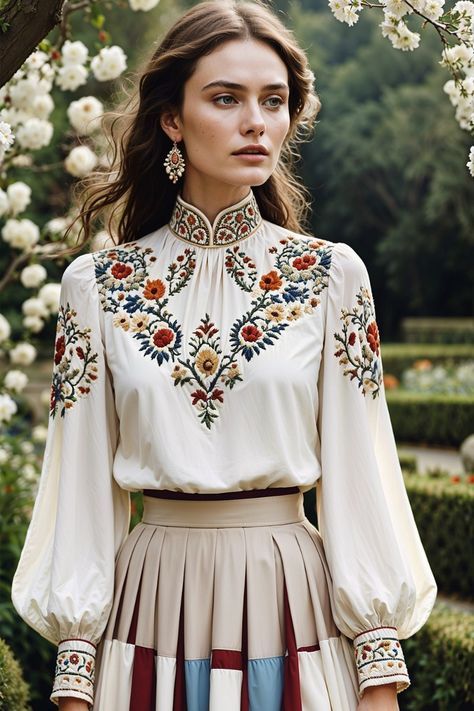 Hi Friends Some Surprise able Thing is waiting for you click on the given below link Embroidered Collar Dress, Folklore Outfit, Folklore Dress, Folklore Fashion, Magic Clothes, Fashion Illustration Tutorial, Stylish Tops For Women, King Fashion, Dress Drawing