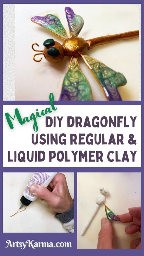 Diy Dragonfly, Pebeo Paint, Liquid Polymer Clay, Diy Magnets, Liquid Clay, Dragonfly Wings, Magnet Crafts, Crafts Hacks, Craft Blog