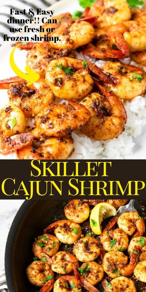 One Skillet Shrimp Recipes, Spicy Shrimp Meal Prep, Easy Cajun Shrimp Recipes, Cajun Sauteed Shrimp, Shrimp Cajun Recipes, Shrimp In Skillet, Cajun Shrimp Marinade, Frozen Shrimp Recipes Skillet, Best Way To Season Shrimp