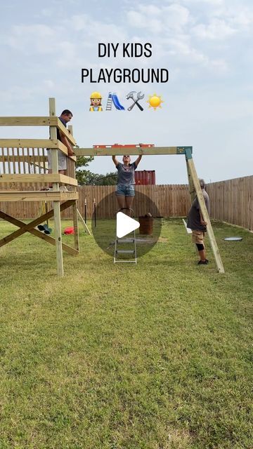 Selena Tamez Davila on Instagram: "insta didn’t let me upload the whole thing, so part 2 will be uploaded right away! ☀️  #diy #diyprojects #backyard #backyarddiy #outdoor #playground #kidsplay #swingset #kidsdiy #diyhome #diycouple #playgrounddesign #diyideas #kidsactivities" Diy Easy Playground, Kids Swingset Ideas, Swingset Plans Diy, Diy Playground Backyard, Diy Swingset, Diy Backyard Playground, Playground Backyard Diy, Playground Diy, Diy Kids Playground