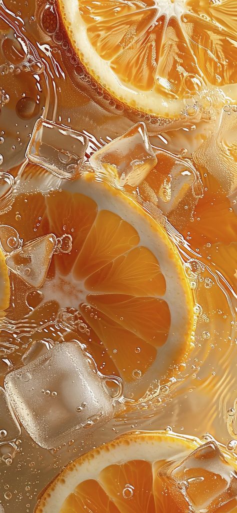 Orange Water Aesthetic, Fruits In Water Wallpaper, Fresh Water Aesthetic, Natural Food Photography, Fresh Food Photography, Fruit In Water Wallpaper, Orange Things Aesthetic, Vitality Aesthetic, Texture Photography Ideas