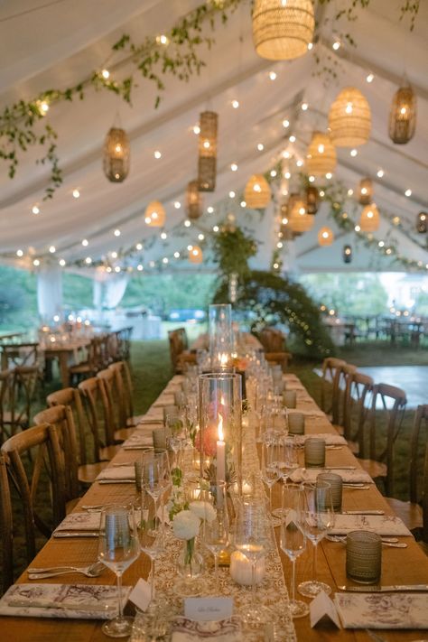 Elegant Backyard Tent Wedding Full of “Love and Light” in Northern Westchester — Sweet Earth Co. Garden Party Tent Wedding, Tent Wedding Inspiration, Under Tent Wedding Reception, Frame Tent Wedding Decor, Tent Decor For Wedding, Intimate Tent Wedding, Garden Party Tent Decor, Outdoor Wedding Ideas Tent, Backyard Reception Decor