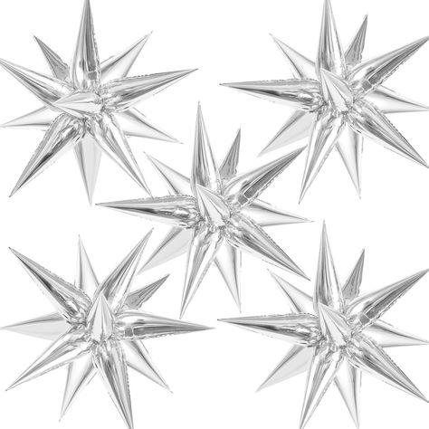 Star Balloons, Foil Balloons, Party Decoration, Foil, Balloons, Birthday, Christmas, Silver