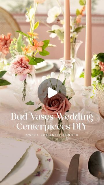 Ling's Moment | Artificial Floral & Wedding Decor on Instagram: "Celebrate romance on your wedding day with these sweet bud vases in Garden Blush 💖 How would you style these? #lingsmoment #flowersinvase #romanticwedding #weddingdecor #gardenblush #weddingflowers #weddingideas #weddinginspiration #weddingmagic #weddinggoals #brides #weddingseason #weddingplanning #weddingdetails #diywedding #diyflowers #flowerarrangement #weddingcrafts #weddingdiy #diybride" Eucalyptus In Bud Vases, Bud Vase Candle Centerpiece, Flower Bud Vase Centerpiece, Bud Vases Wedding Centerpiece Round, Bud Vase Flower Arrangements, Bud Vase Centerpiece Round Table, Bud Vases Round Table Wedding, Bud Vases Centerpiece, Bud Vases Wedding Centerpiece