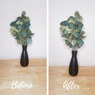 Vase too tall for flowers before and after Tall Vase Arrangements, Large Vases Decor, Calla Lily Bouquet Wedding, Calla Lily Bouquet, Artificial Plants Indoor, Tall Vase, Vase Arrangements, Tall Vases, Large Vase