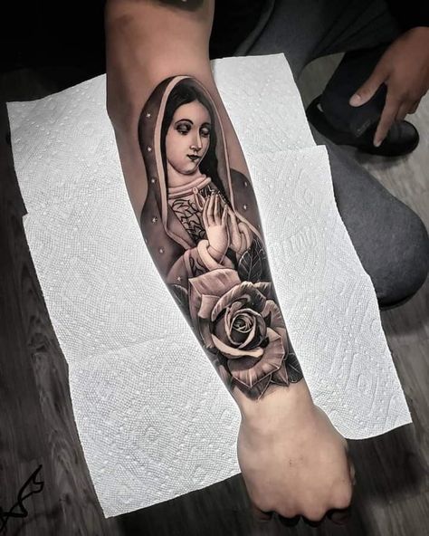 La Virgen De Guadalupe Tattoo Ideas Arm, Mexican Virgin Mary Tattoo, Virgin Mary Tattoo Forearm Men, Virgen De Guadalupe Tattoo Ideas Forearm, Virgin Guadalupe Tattoo, Virgen De Guadalupe Tattoo Ideas Women, Virgen Mary Tattoo Design, Virgin Mary Tattoo Sleeve, Virgin Mary Tattoo For Women