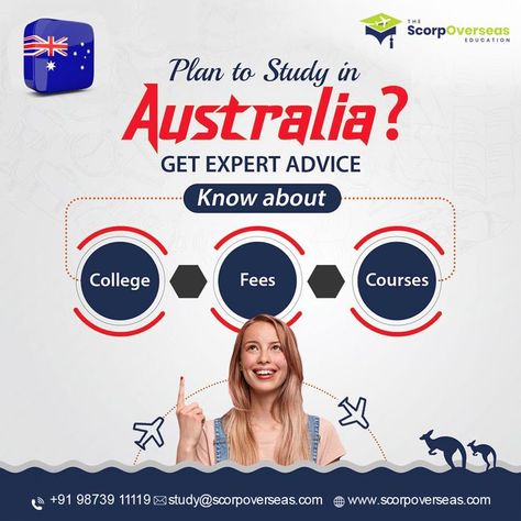 Australia Study Visa, Facebook Ads Design, Study In Australia, Permanent Residency, Birthday Post Instagram, College Courses, Overseas Education, Commercial Construction, Educational Consultant