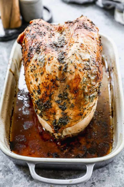 Roasted Turkey Breast - Tastes Better From Scratch Roasted Turkey Breast Bone In, Best Turkey Breast Recipe, Turkey Breast Recipes, Slow Roasted Turkey, Beginner Cook, Turkey Roast, Electric Roaster, Cooking Turkey Breast, Empanada Recipe