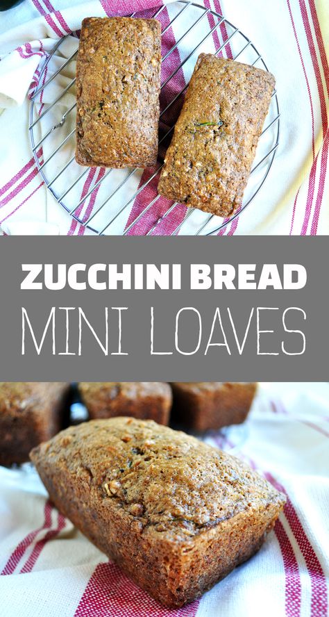 Zucchini Bread Mini Loaves: A great way to use up your extra zucchini! #vegan #plantbased #bread #dessert Mini Loaf Zucchini Bread Recipe, Zucchini Loaves, Moist Zucchini Bread Recipe, Mini Loafs, Extra Zucchini, Mini Breads, Zucchini Vegan, Dessert Bread Recipes, Morning Snacks