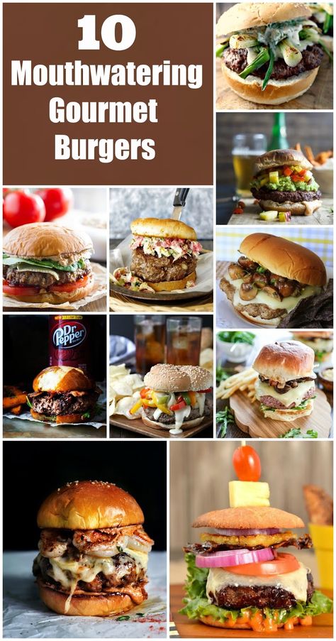 Gourmet Burger Toppings, Gourmet Cheeseburgers, Gormet Burgers, Fancy Burgers, Gourmet Hamburgers, Gourmet Burgers Recipes, Burger Ideas, Unique Burgers, Burger Specials