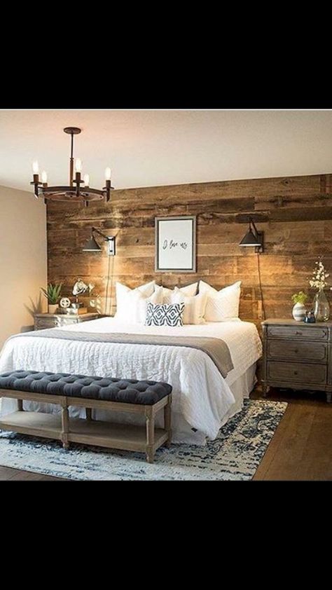 Rustic Bedroom Design, Colour Hallway, Dekorasi Kamar Tidur, Woman Bedroom, Farmhouse Bedroom Decor, Hallway Ideas, Rustic Bedroom, Remodel Bedroom, Master Bedrooms Decor