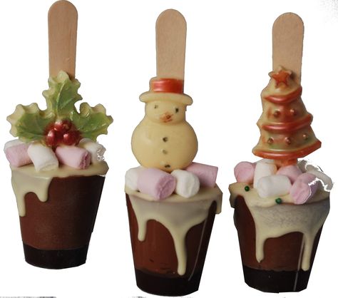 Hot Chocolate Stirrers Recipe, Marshmallow Christmas, Chocolate Stirrers, Christmas Decorations Handmade, Hot Chocolate Stirrers, Hot Chocolate Spoons, Xmas Treats, Chocolate Sticks, Chocolate Spoons