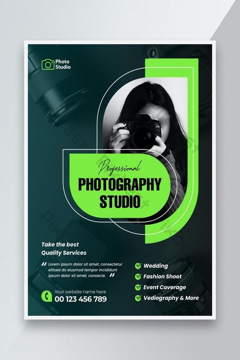 Photography Template Design, Photo Design Poster, Photography Flyer Design Creative, Flayer Designe Ideas, Video Frame Design Template, Graphic Design Flyer Marketing, Business Flyers Ideas, Photography Banner Design, Model Poster Design