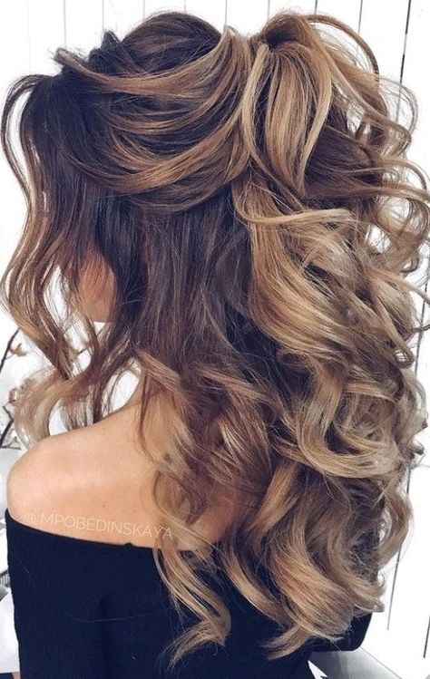 Prom Video, Beautiful Wedding Hairstyles, Beautiful Wedding Hair, Wedding Hair Half, Formal Hairstyles For Long Hair, Half Up Half Down Hairstyles, Prom Hair Down, Up Dos, Quince Hairstyles