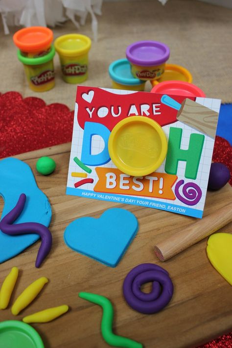 Children Day Gift Ideas For Kids, Play Doh Gift, Play Dough Valentine, Valentine Preschool, Play Dough Gift, Preschool Valentines Activities, Playdough Party, Kids Giveaway, Valentines Kids