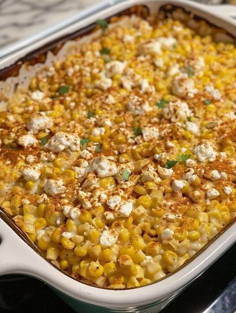 This Mexican Street Corn Casserole Will Be the Star of Your Next Party! - NewsBreak Mexican Street Corn Casserole, Street Corn Casserole, Labor Day Bbq, Creamy Broccoli Cheddar Soup, Corn Casserole Recipe, Salisbury Steak Recipes, Meat Sauce Recipes, Comfort Desserts, Mexican Dinner