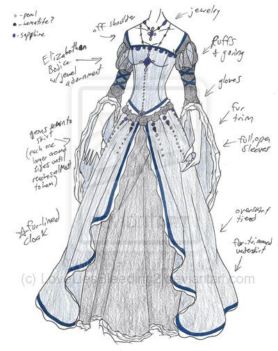 MISCcd - Winter's Chill by LoveLiesBleeding2 on DeviantArt Drawing With Color, Costume Drawing, Istoria Modei, Gaun Abad Pertengahan, Dress Sketches, Dress Drawing, Outfit Design, Medieval Clothing, Medieval Dress