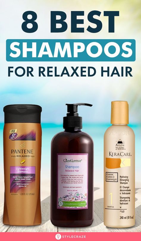 8 Best Shampoos For Relaxed Hair: The process involves using chemicals to rearrange the structure of curly hair by breaking the keratin bonds. It requires maintenance, so let’s start with the basics: shampoo! In this article, we have listed the 8 best shampoos for relaxed hair. #Shampoo #BeautyHacks Hair Breakage Remedies, Comb For Curly Hair, Relaxed Hair Care, Hair Relaxers, Good Shampoo And Conditioner, How To Lighten Hair, Texturizer On Natural Hair, Hair Solutions, Best Shampoos