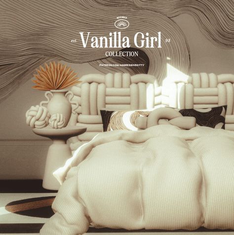 Vanilla Girl Aesthetic Collection Sims 4 Bed Decor, Sims 4 Soft Life Cc, Sims 4 Aggressivekitty Cc, Sims 4 Cc Romantic Decor, Sims 4 Cc Chic Furniture, Sims4 Cc Furniture Urban, Sims 4 Cc Dining Table Maxis Match, Sims 4 Cc Decor Bedroom, Sims 4 Cc Family Clothes